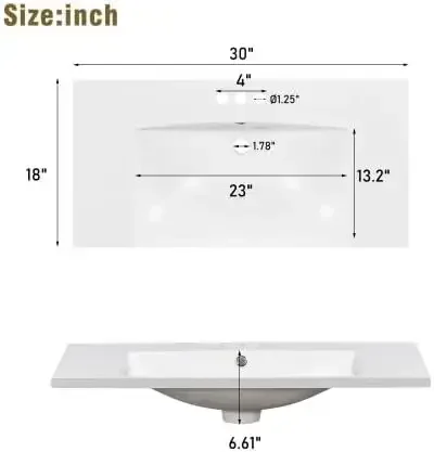 Meja rias kamar mandi 30 "dengan wastafel tunggal, kabinet penyimpanan kamar mandi Modern dengan 2 laci bingkai kayu Solid hijau