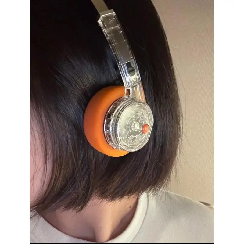 Retro Transparent Headband Bluetooth Headphone Rotate to Adj