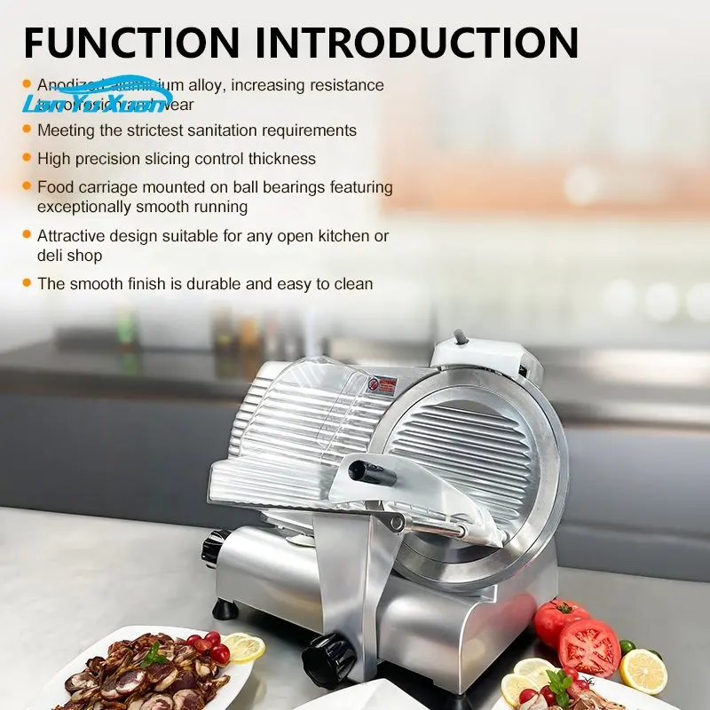 300mm Blade Dia Multifunctional Electric Commercial Full Automatic Meat Slicer Italian Blade Meat Slicer Provided Commercial