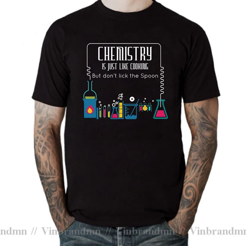 Chemistry Is Just Like Cooking Fashion Men Summer T Shirt Slogan Short Sleeve O-Neck Funny Tops Tees Clothes Joke T-Shirt Camisa