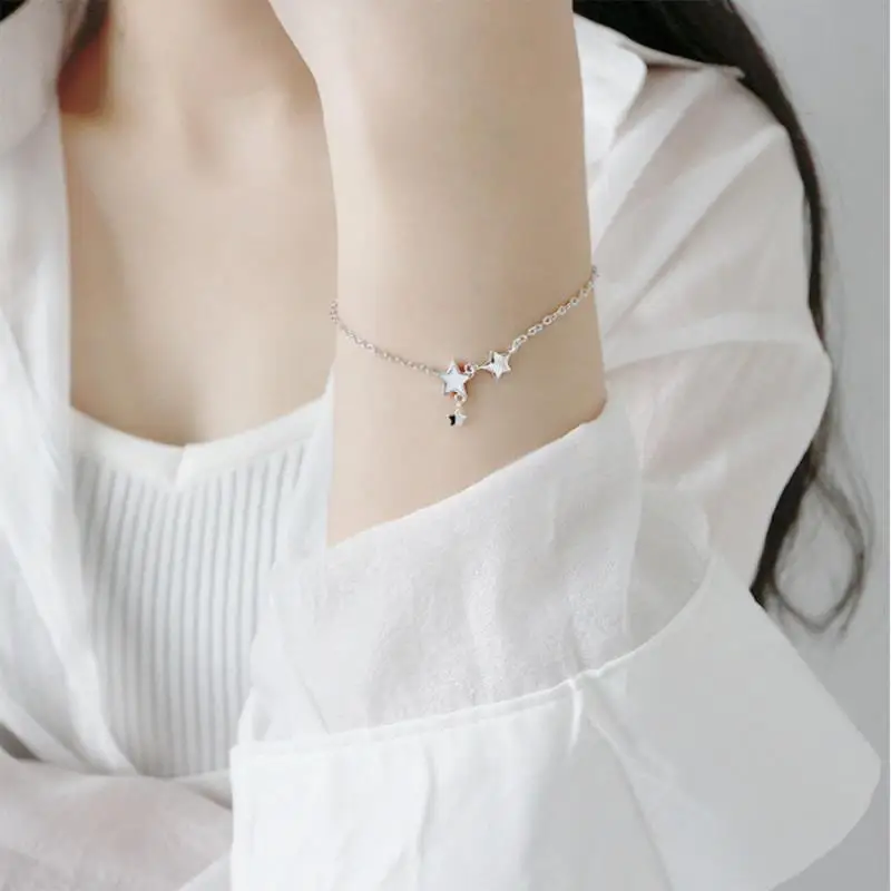 

Temperament New Fashion Popular 925 Sterling Silver Jewelry Epoxy Personality Stars Exquisite Bracelets SL058