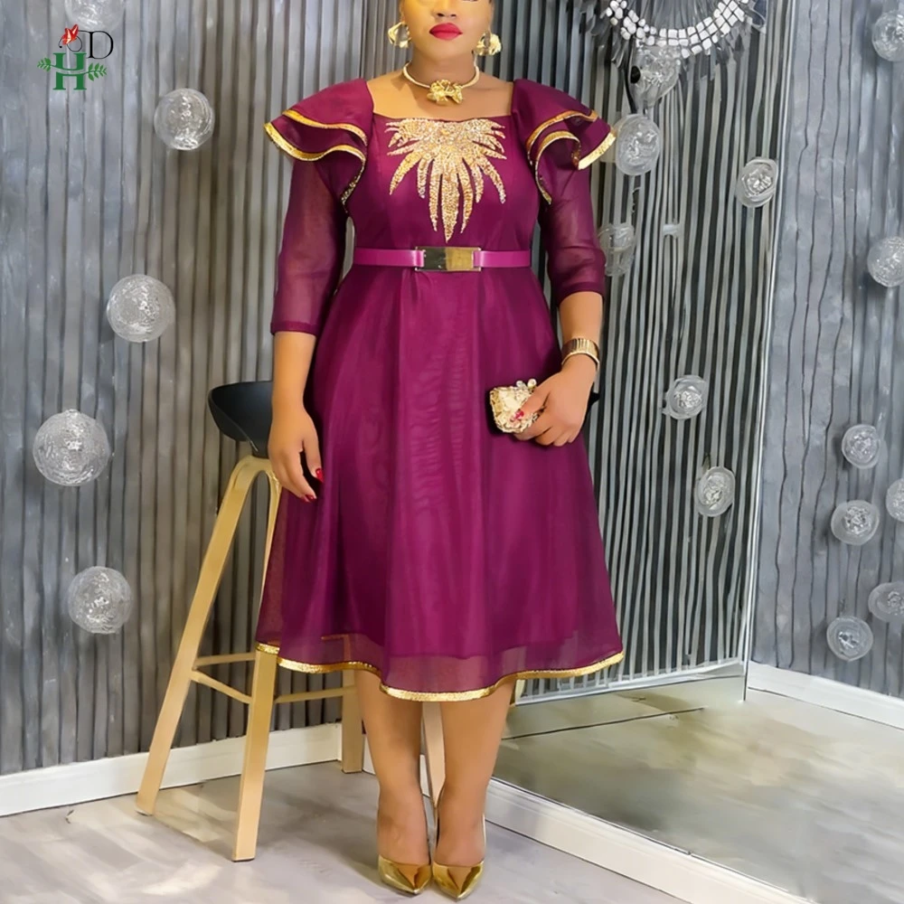 

H&D African dresses for woman Turkey dress Embroidery Robe Africaine African clothing traditional Boubou Africain femme 2026