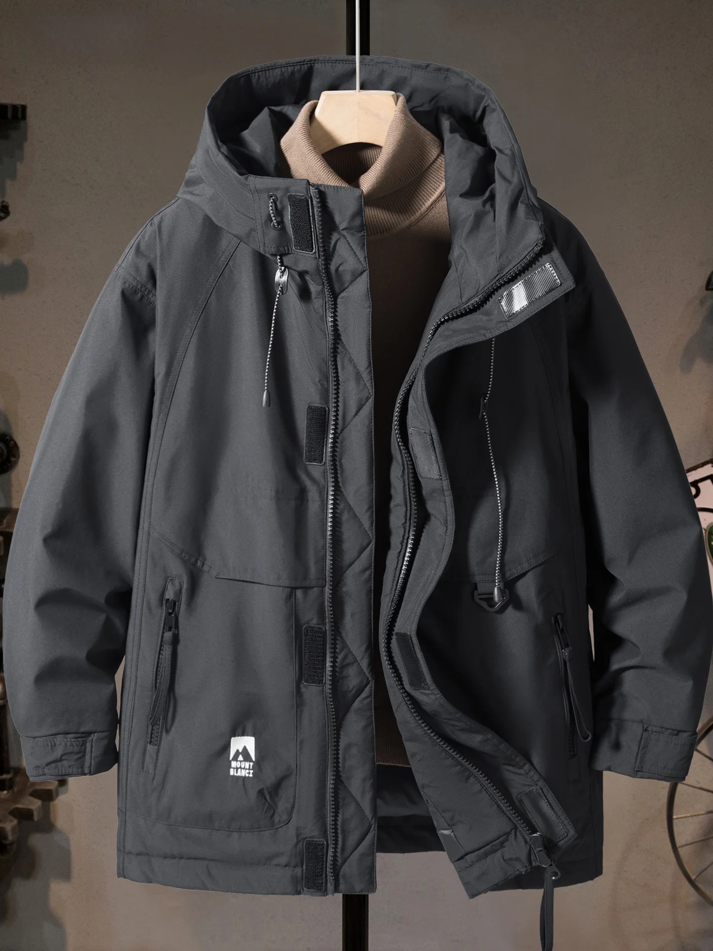 

Высококачественная мужская рабочая одежда: утепленная куртка средней длины из полиэфирного волокна, теплая, морозостойкая, для активного отдыха, с длинными рукавами.