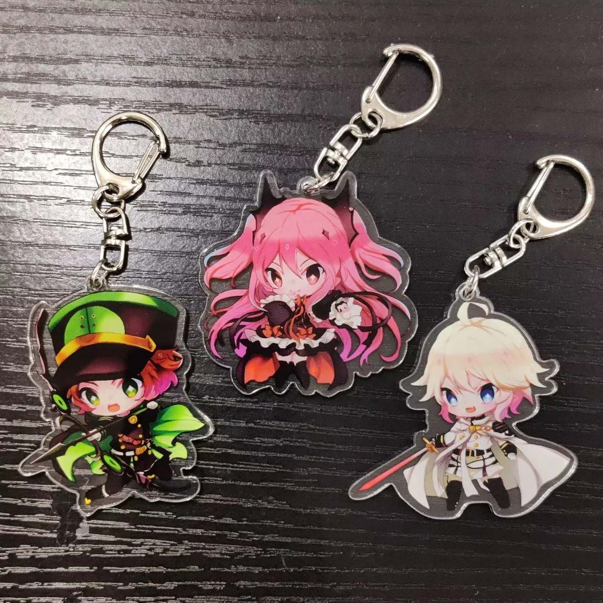 Seraph Of The End Anime Figures Yuichiro Hyakuya Shinoa Hiiragi Krul Tepes Cosplay Acrylic Double-Sided Keychains Cute Pendant