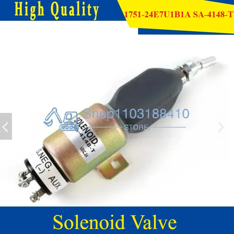 

Excavator Parts 24V Fuel Shutdown Solenoid Valve 1751-24E7U1B1A SA-4148-T For Hyundai R160LC-7 R180LC-7 R170W-7 shutoff solenoid
