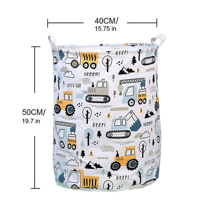 Large Size Dirty Laundry Basket Cartoon Pattern Folding Clothes Storage Bucket Kids Toy Organizer Bag with Waterproof Layer