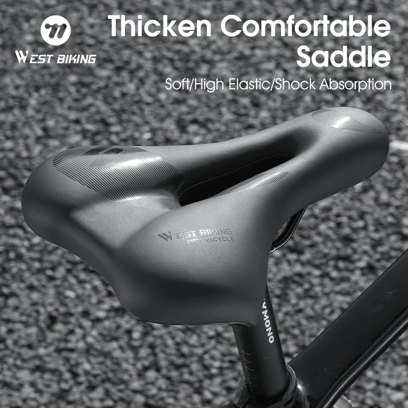 

Велосипедное седло WEST BIKING, утолщенное удобное велосипедное седло, MTB, дорожное велосипедное полое дышащее сиденье, аксессуары для велоспорта