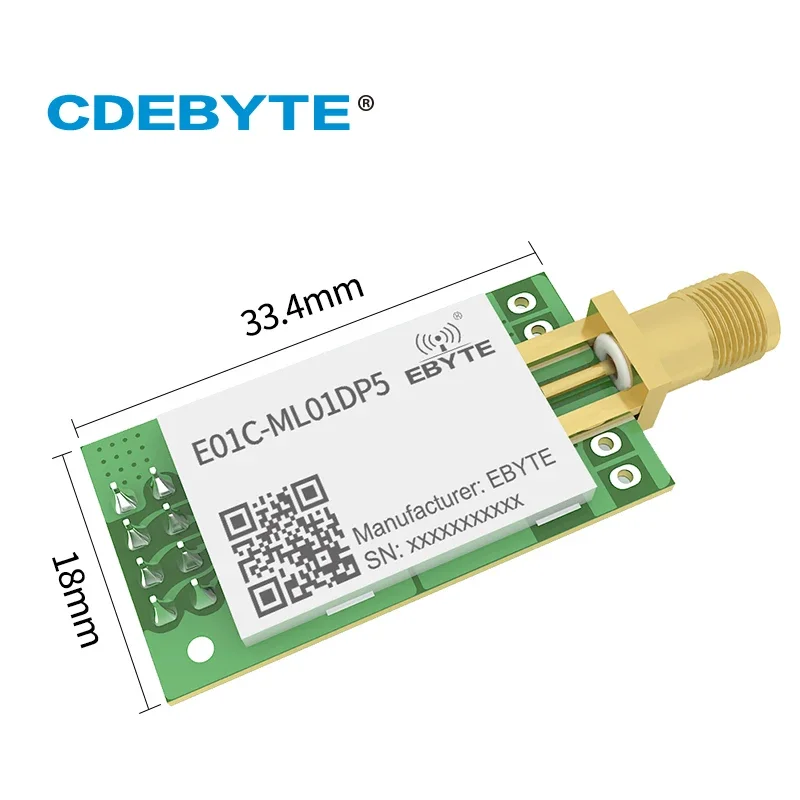 2.4ghz si24r1 pa lna rf spi módulo 100mw 20dbm E01C-ML01DP5 cdebyte 2.5km transmissor e receptor sem fio de longa distância nrf24l01 +