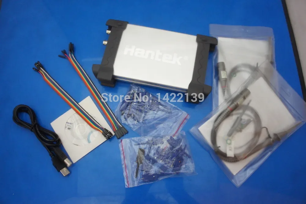 Hantek 6022BL 2 قنوات 20 ميجا هرتز 48MSA/S راسم ذبذبات تخزين رقمي USB قائم على الكمبيوتر مع محلل منطقي 16CH