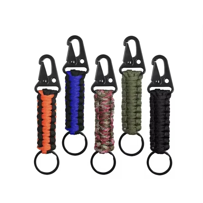 

7-Core Outdoor Braided Parachute Cord Eagle Beak Keychain Tactical Survival Camping Tool Hiking Buckle Hook Rope Backpack Buckle