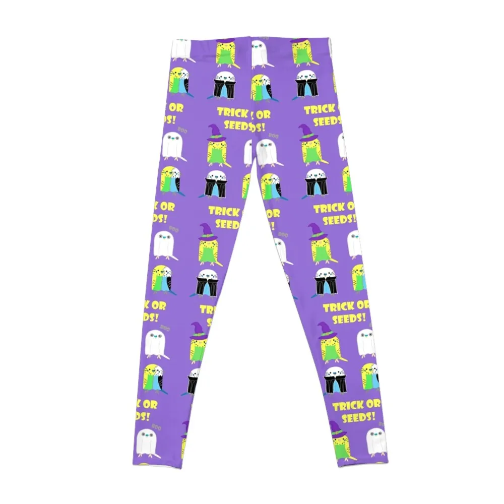 Trick or Seeds, Halloween Budgies Trick or Treat Leggings harem pants sport pants Womens Leggings