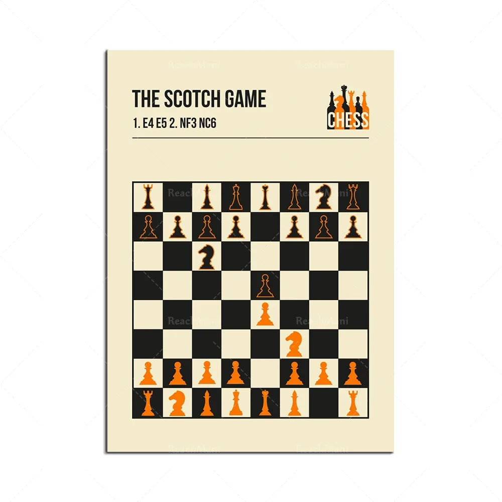 Chess Master Gift Board Game Opening Poster Game Wall Art Painting Printing Chess Club Decoration Painting Game Room Decoration