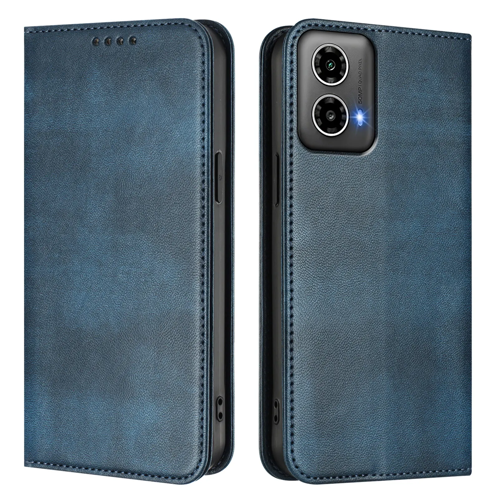 Funda tipo billetera de cuero con tapa antirrobo para Motorola Moto G84 G64 G54 Power G54 G34 G24 Power G14 G04s G04 G73 G53 G23 G13