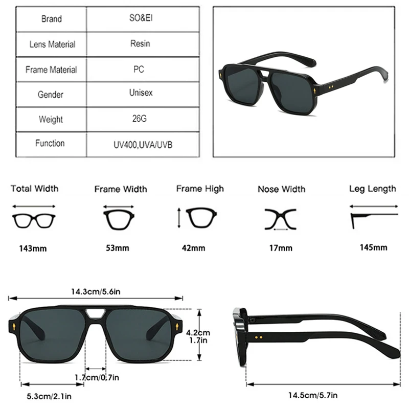 نظارات شمسية مربعة للرجال والنساء ، ظلال متدرجة ، UV400 ، مسامير عتيقة ، رياضات خارجية ، قيادة ، موضة #6