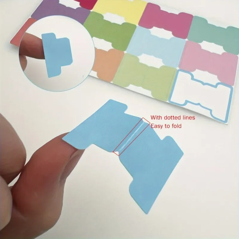 10 Sheets Adhesive Index Tabs, Writable Blank Label Stickers, Double-Sided Page Markers for Planner Monthly Marking