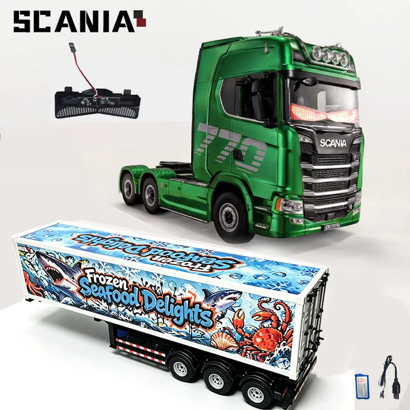 Huina 1501 Scania 770s 1505Fully Proportional Remote Controlled Heavy Truck Trailer Model Tractor Car High end Toy Monster Truck