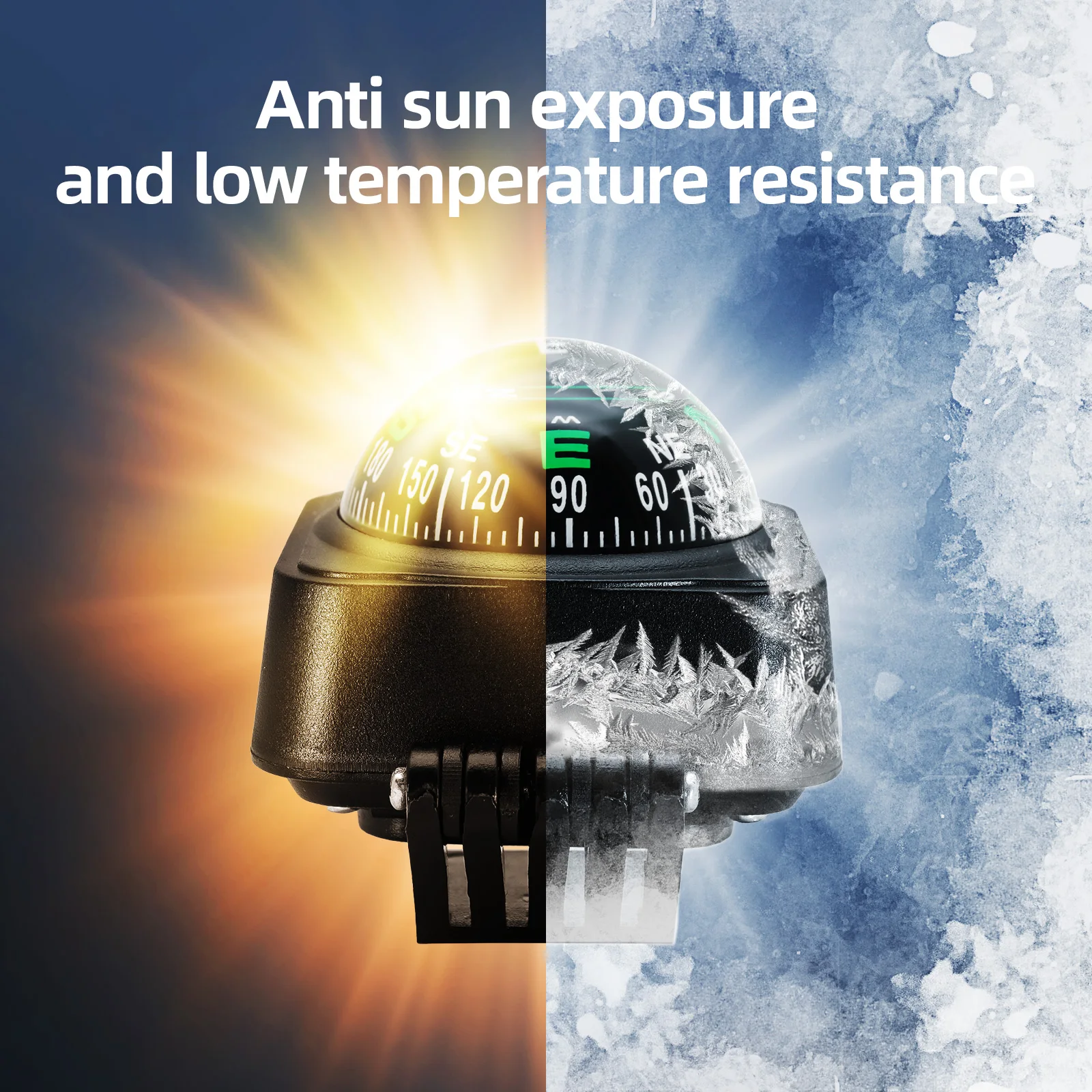 بوصلة السيارة على شكل كرة، لوحة قيادة الملاحة المتغيرة، بوصلة السيارة، دليل توجيه الاتجاه للسيارة الخارجية، قارب ركوب الدراجات والمشي لمسافات طويلة