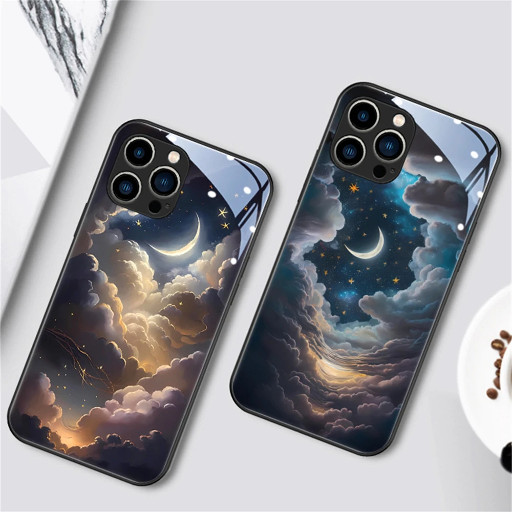 

Светящийся чехол для iPhone с LED-подсветкой «Звездное небо» для моделей Air 17, 16, E, 15, 14, 13, 12, 11 Pro Max Plus, с голосовым управлением