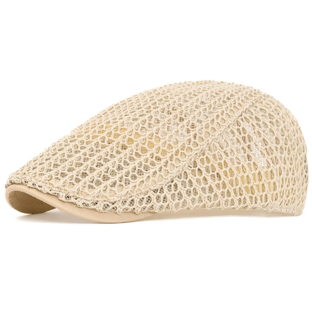 HT4809 Berets Frühling Sommer Atmungsaktive Mesh Cap für Männer Frauen Künstler Maler Baskenmütze Hut Männlich Weiblich Flache Kappe Einstellbare Baskenmütze Kappe – Detail 15