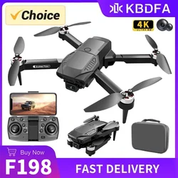 KBDFA F198 Drone WIFI FPV HD fotografia lotnicza szerokokątna podwójny aparat profesjonalna z 1080P bezszczotkowy składany Quadcopter RC