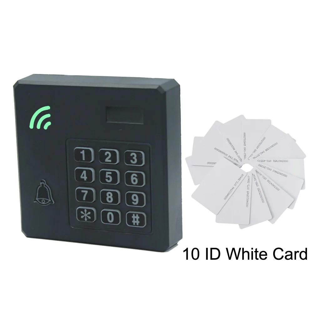

125Khz/13.56Mhz RFID Proximity Door Lock Access Control Keypad Wiegand 26/34 Access Controller Keyboard Rainproof+cards+Keyfobs