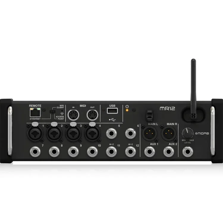 

Midas MR12 Mixer 12 Input Channels Support USB Sound Card Multi-Track Recorder Portable Rack Type Digital Mixer Sound Console