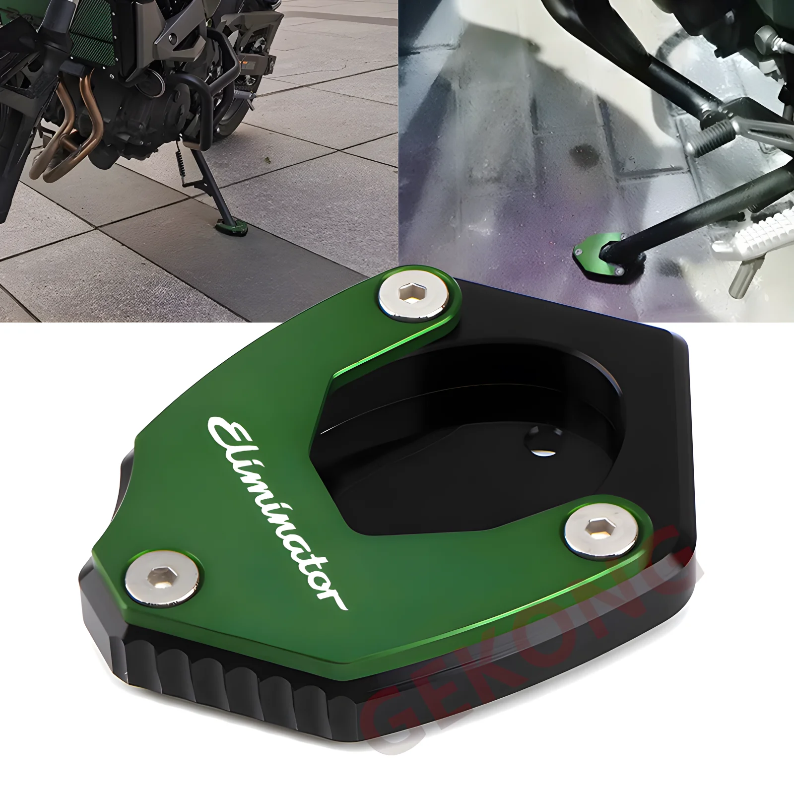 Motorcycle Accessories CNC Kickstand Foot Enlarger Side Stand Extension Pad For Kawasaki Eliminator 500 Eliminator500 2024 2025