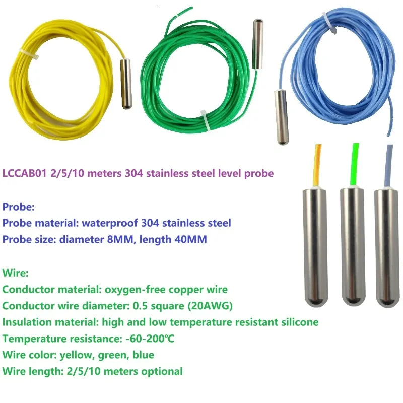 DC 12V/24V AC 110V/220V Water Level Sensor Controller, Auto Start-Stop Pump System with Waterproof Probes