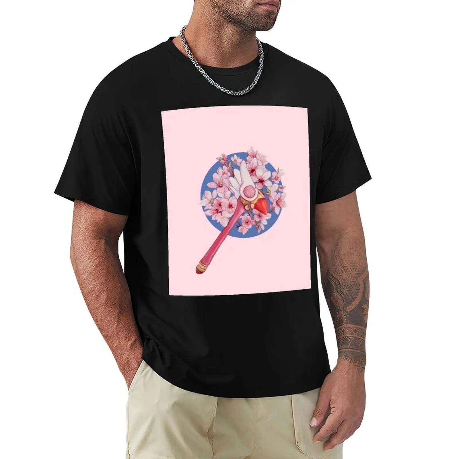 Cardcaptor Sakura Floral Sealing Wand T-Shirt Long Lasting Casual T-Shirt
