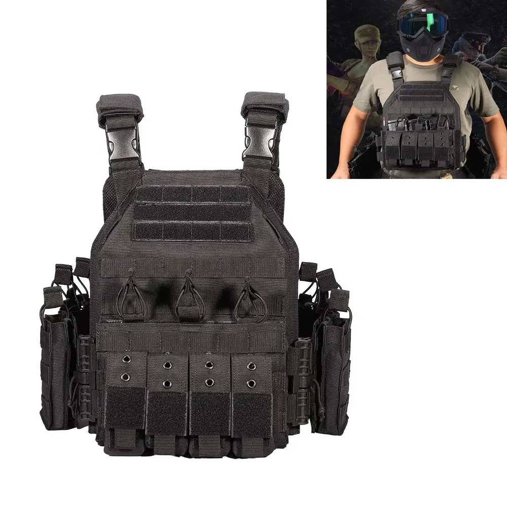1000D Nylon Plate Carrier Tactical Vest Outdoor Hunting Protective Adjustable MODULAR Vest for Airsoft Combat Accessories