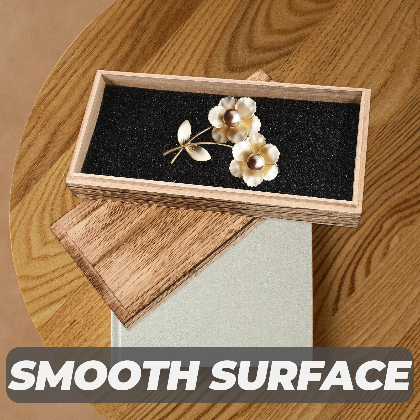 Wooden Jewelry Box Solid Wood Jewelry Case Sponge Liner Dustproof Desktop Storage Organizer For Necklaces Bracelets Earrings