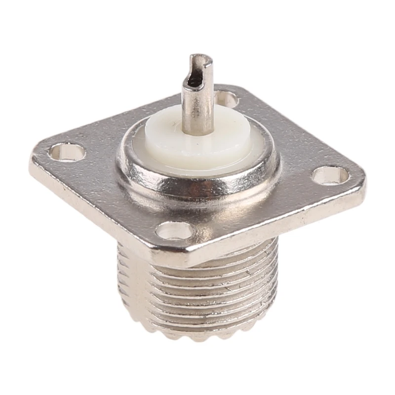 J78A 4 Hole Flange Chassis Mount Solder Coax Adapter for PL259 Male Plug Adapter