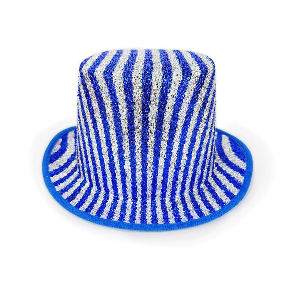 Cappello di seta con piume Cappello colorato Lincoln Cappello da clown cilindrico per spettacoli teatrali di carnevale