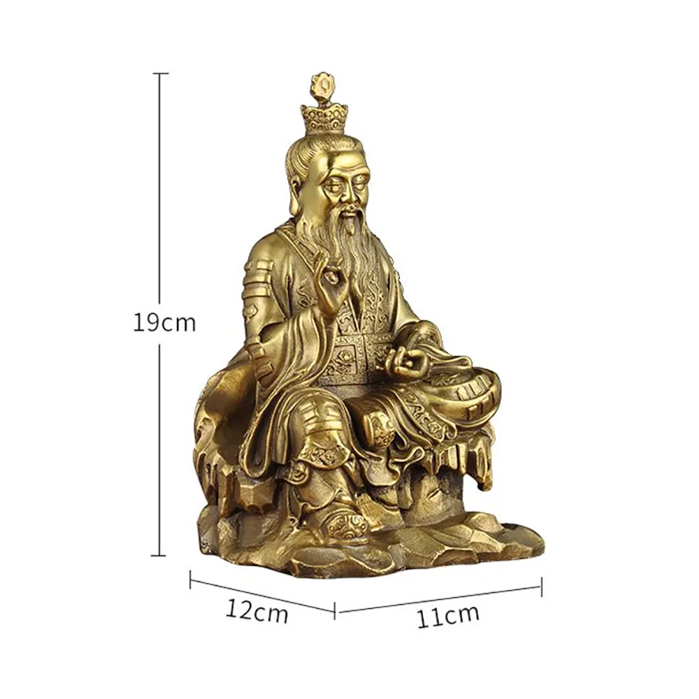 Chinese Brass Seiko Taoism Taishang Laojun Crafts Buddha Statue Ornament Sculpture Carving Buddha Statue Collection Home Decor