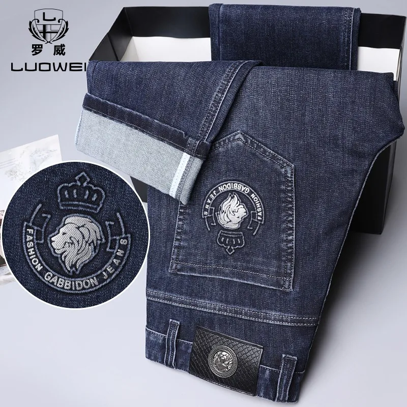 Top Brand Jean Business Plus-size Men's Stretch Jeans Straight Loose Casual Pants Fashion Leg Men Casual Loose Stretch 2026