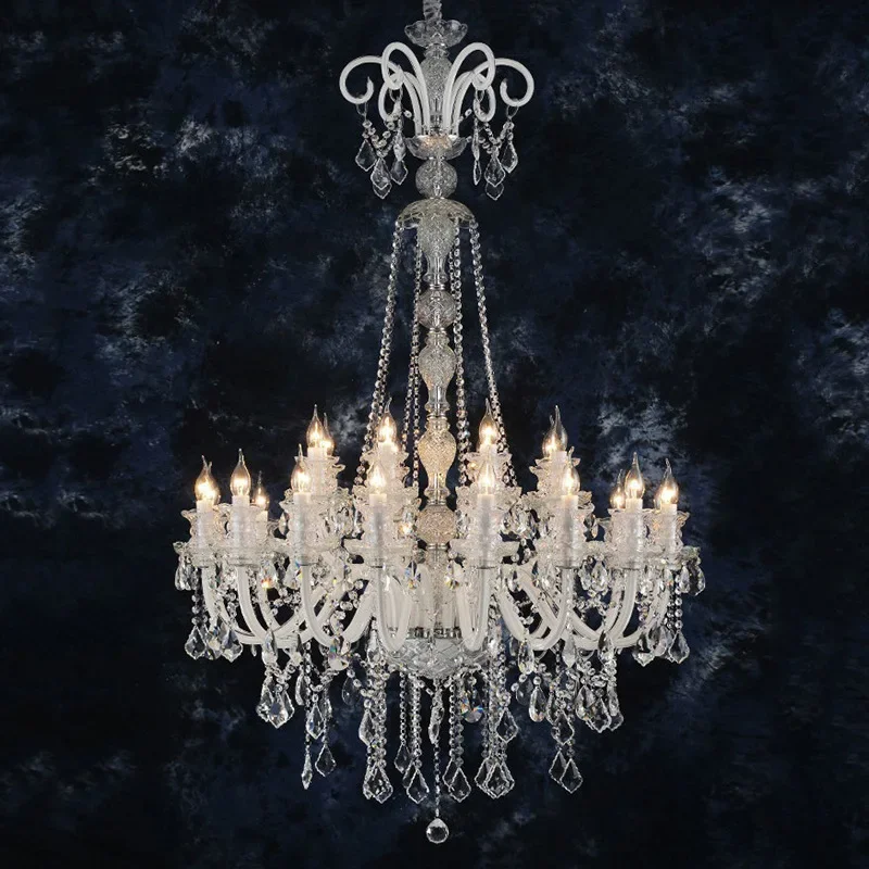 

European-style living room lamp, dining room, bedroom, luxury atmosphere, villa crystal chandelier pendant lights