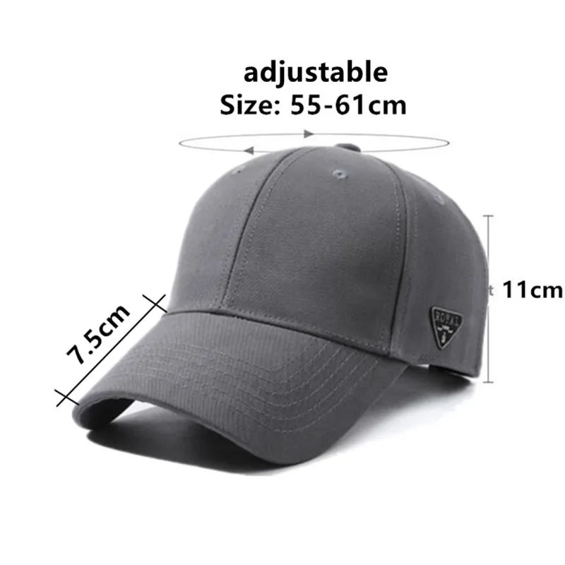 New Hardtop Baseball Caps For Men And Women Simple Cotton Black Hat Skinny Looking Party Hats Camping Fishing Cap Snapback Cap