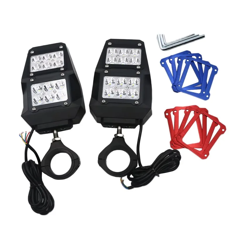SF‑UTV‑26 Side Rearview Mirror With LED Spotlight 1.75/2 Inch Bracket White Light for RZR UTV 4WD Off‑Road Vehicle Parts