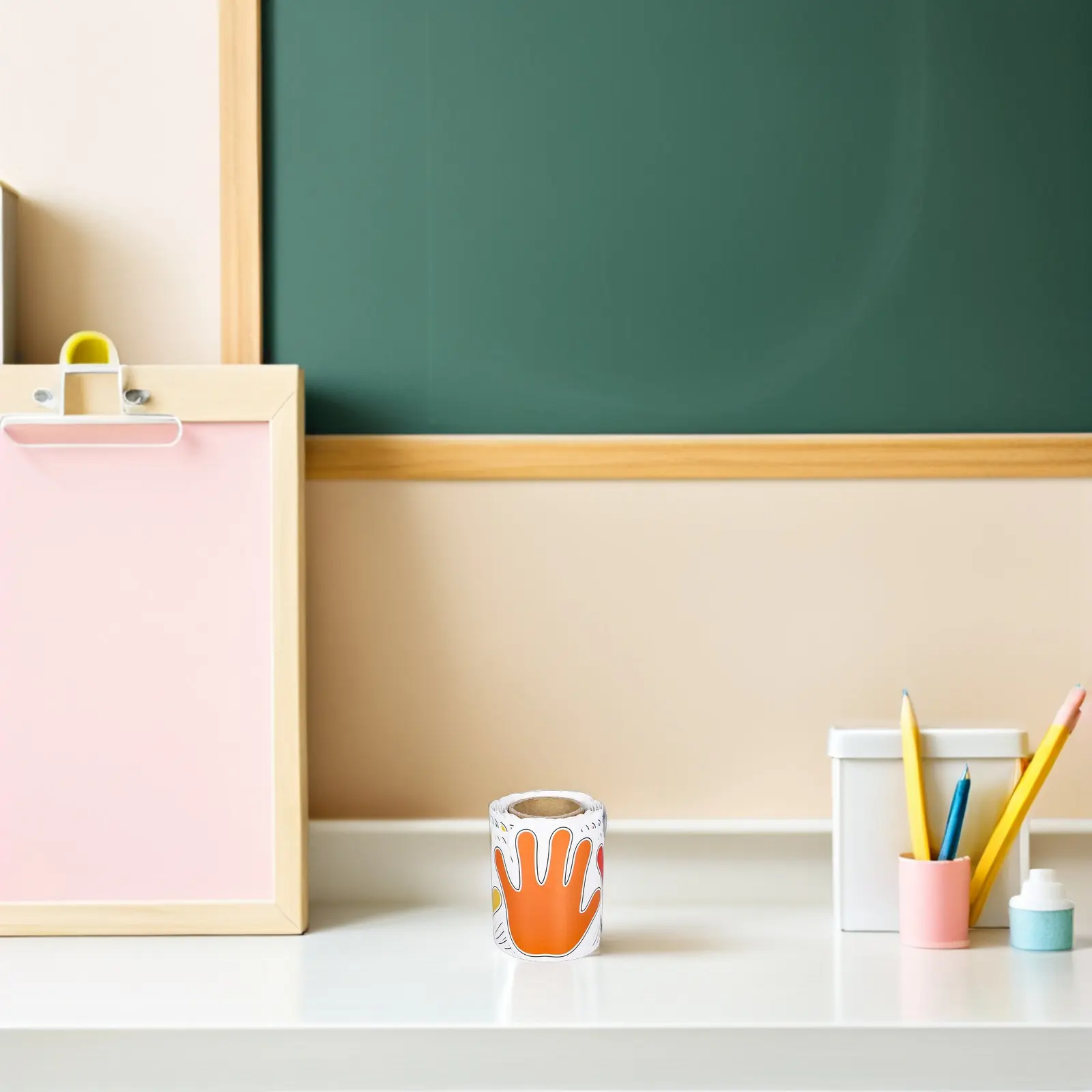 32.8ft Handprint Border Roll Colorful Self Adhesive Bulletin Board Sticker for Classroom Decor Chalkboard Blackboard Notice
