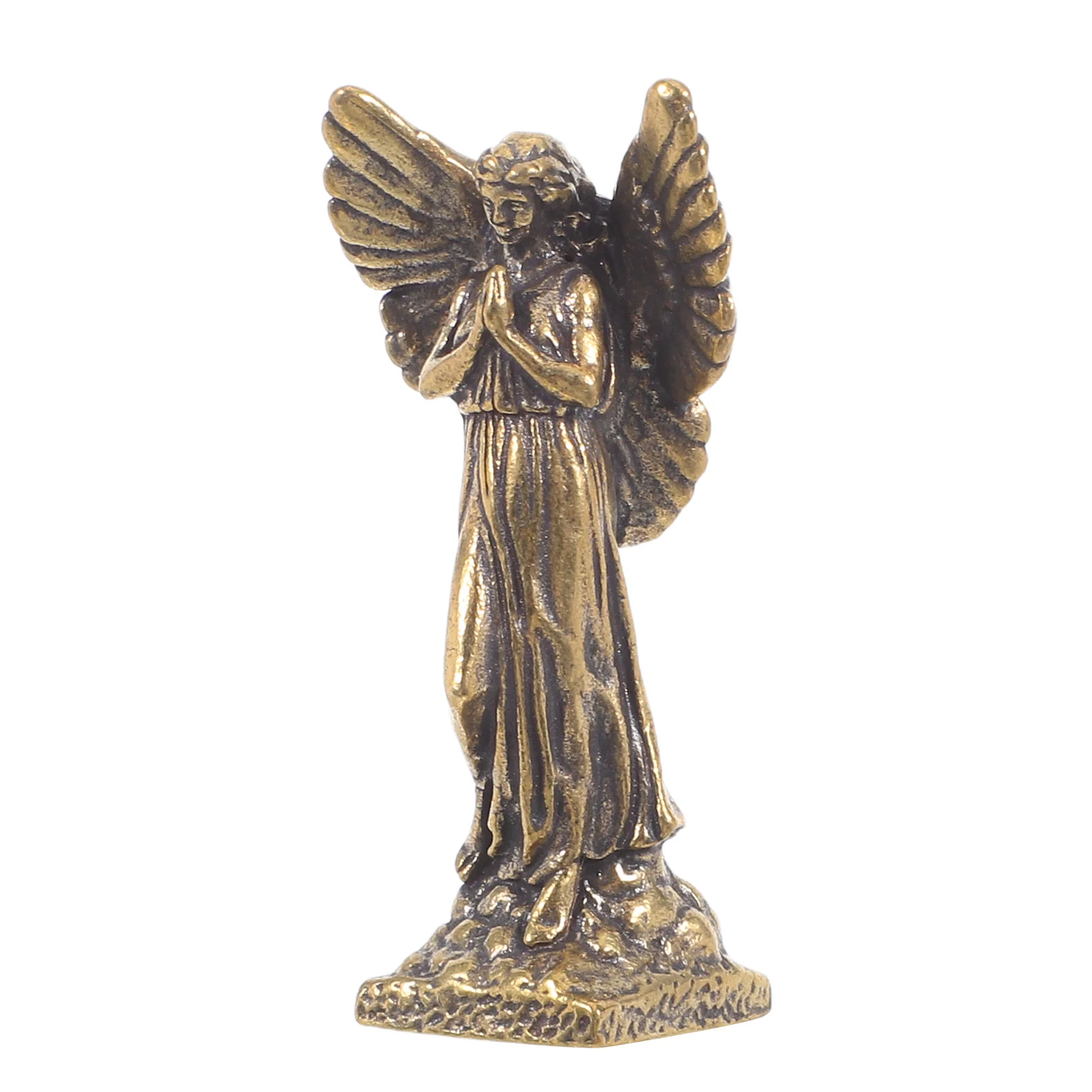

Brass Angel Sculpture Vintage Tabletop Religious Decor For Home Office Bookshelf Wedding Altar Guardian