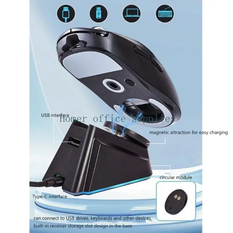 

K43B Fast Speed Wireless Charging Stand For G502X GPW2 Mouse With Advanced Heat Management