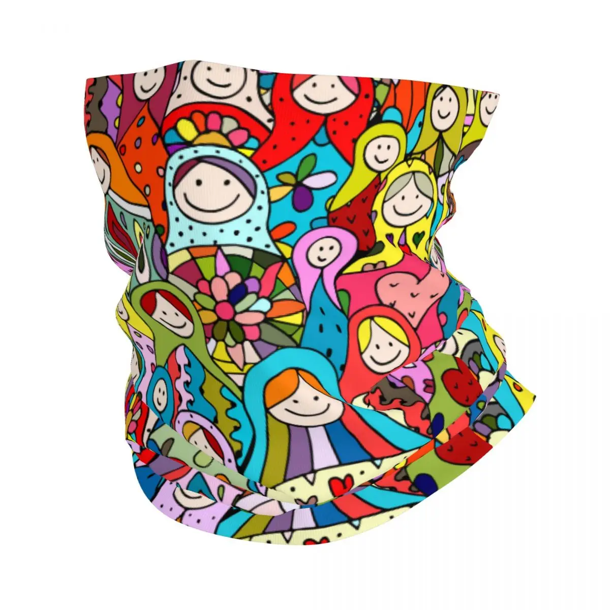 Russian Nesting Doll Scarf Neckerchief Neck Face Mask Polyester