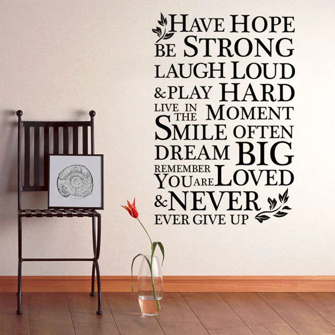 HAVE HOPE INSPIRATION   Vinyl Football soccer  Player Wall Removable Stickers Art Quote Vinyl Decal Decor Poster Mural  DIY Gift