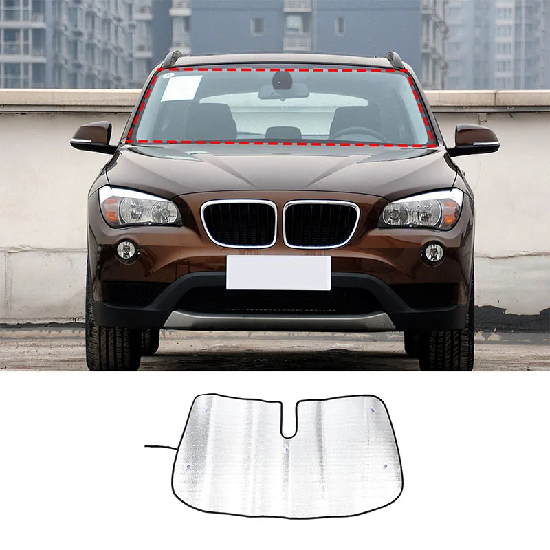 

Солнцезащитный козырек на лобовое стекло автомобиля для BMW X1 2011-2015, защита от УФ, алюминиевая фольга/Серебряная лента, аксессуары для интерьера