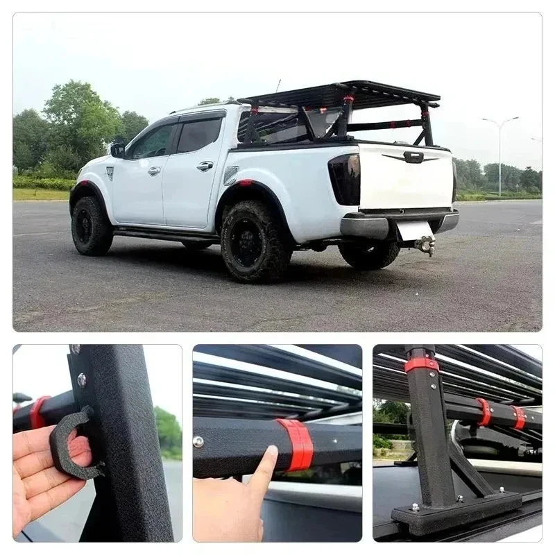 

Universal Aluminum Adjustle Roof Rack Platform Cross Bars Pickup Roll bar