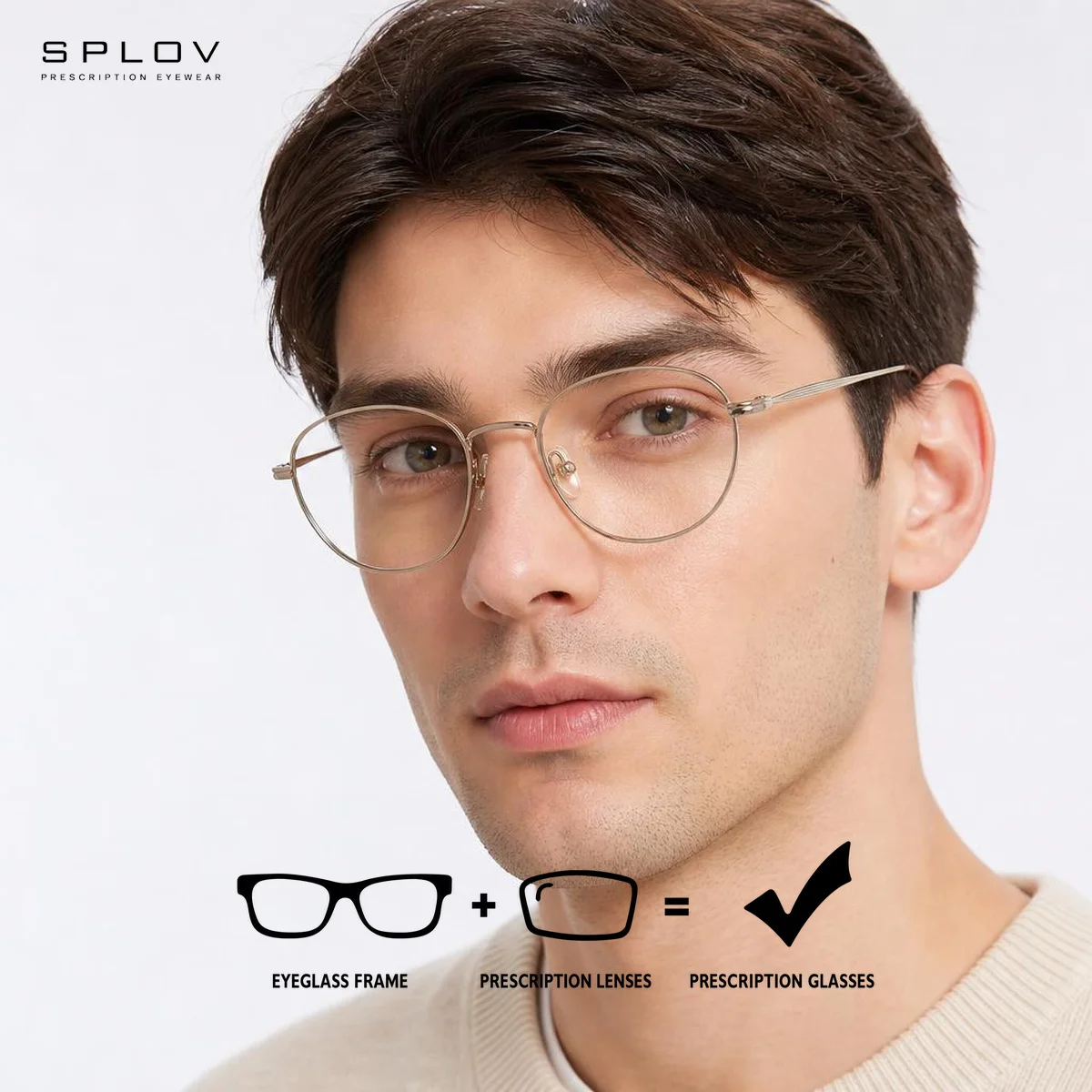 SPLOV Fashion Round Metal Prescription Glasses Professional Customized Anti Blue Light Photochromic Prescription Glasses