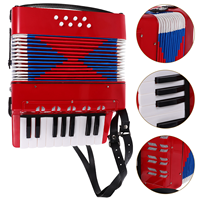 Mini Portable Red Accordion Children Teaching Musical Instruments Kids Toy Beginner Hand Piano Foldable Keyboard Plastic