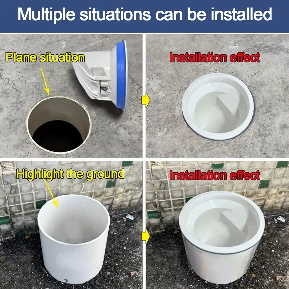 Anti-leak Toilet Flange Ring Automatic Closing Floor Outlet Drain Pipe Cover Outlet Spill Sealing Replacement