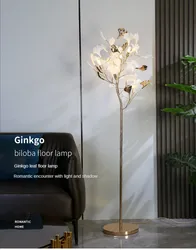 Modern Floor Lamps for Living Room Sofa Bedroom Bedside Light Modern Art Decor Home Ginkgo Leaf Standing Lighting Fixture Lustre