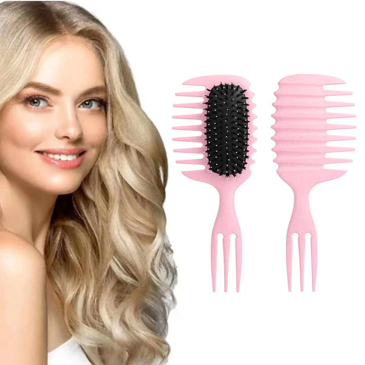 

Bounce Air Cushion Comb Curl Define Styling Brush Wide Teeth Air Cushion Massage Brush for Home Salon Curly Hair Wet Dry Use